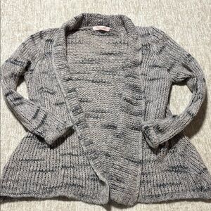1x large XL Elsamanda Wool blend Mohair GREY mix cardigan chunky knit